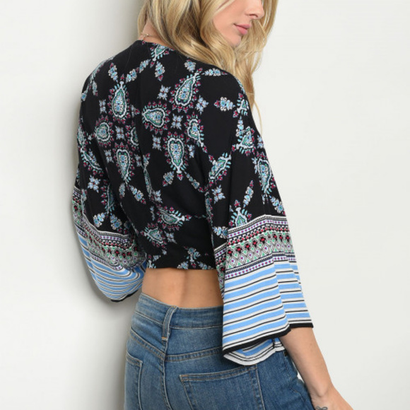 BLACK BLUE CROP TOP - Picture 3 of 3